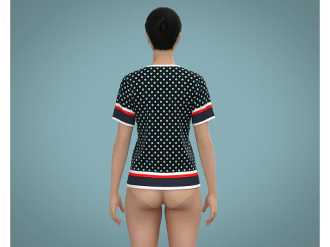 Ladies Print Tops V3 3D Model
