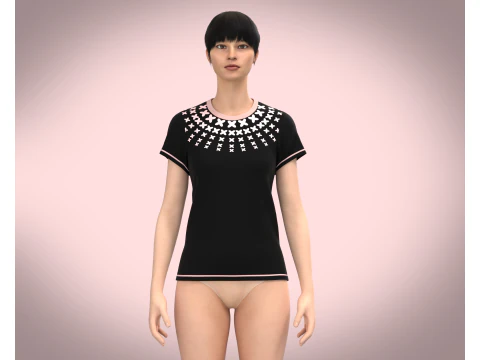 Ladies Print Tops 3D Model