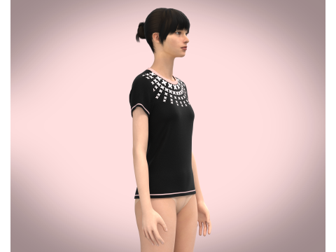 Ladies Print Tops 3D-Modell