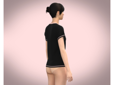Ladies Print Tops 3D-Modell