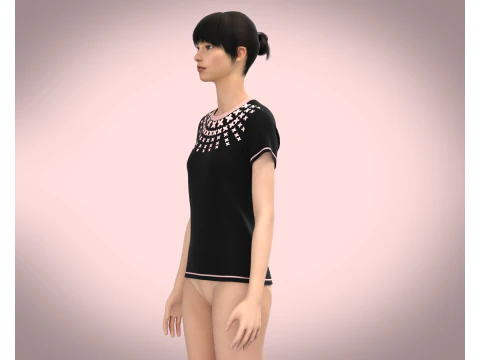 Ladies Print Tops 3D Model