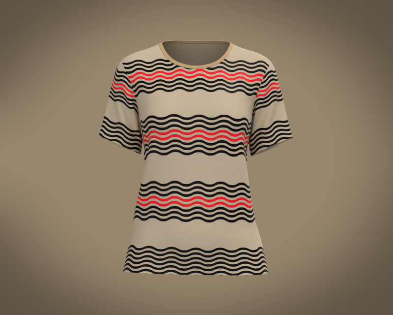 Ladies Print T-shirt 3D Модель .c4d .max .obj .3ds .fbx .stl .blend 