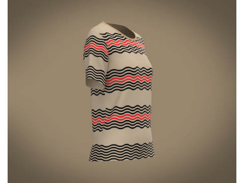 Ladies Print T-shirt 3D Модель