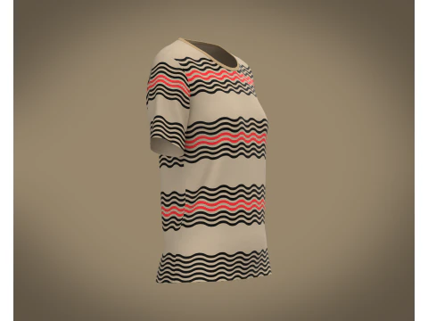 Ladies Print T-shirt 3D Model