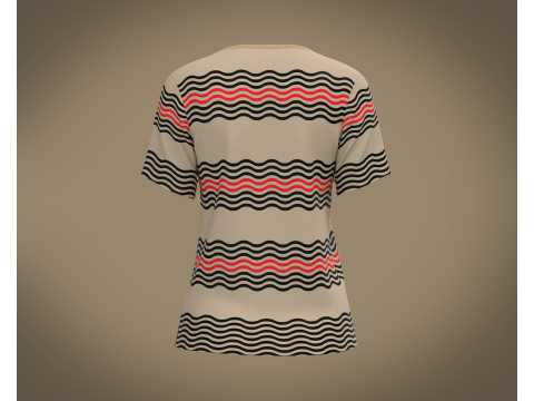 Ladies Print T-shirt 3D Модель