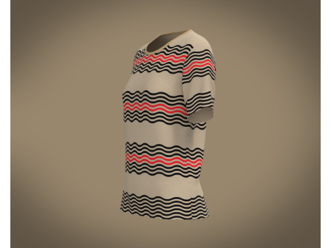 Ladies Print T-shirt 3D Модель