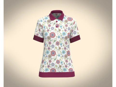 Жіноча сорочка поло з принтом 3D Модель