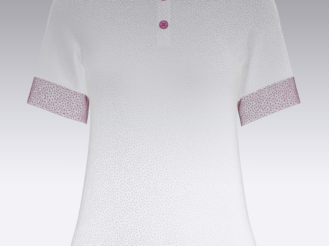 Ladies Print Polo Shirt 3D Model