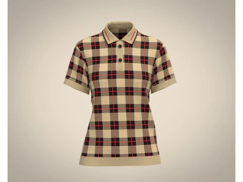 Damska koszulka polo z nadrukiem V2 Model 3D