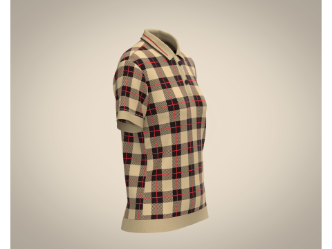 Ladies Print Polo V2 Model 3D