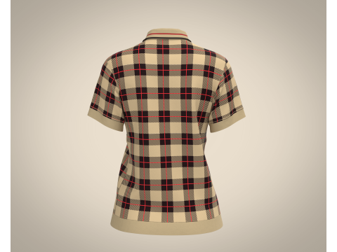 Ladies Print Polo V2 Model 3D