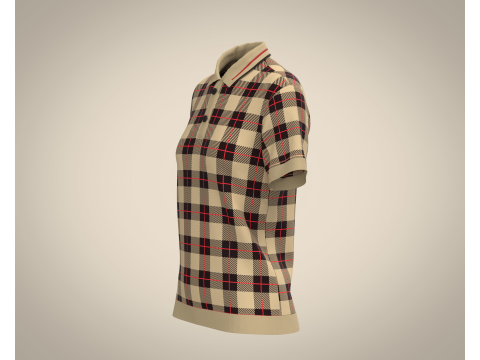 Ladies Print Polo V2 Model 3D