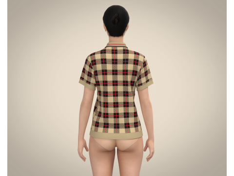 Ladies Print Polo V2 Model 3D