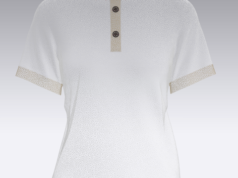 Ladies Print Polo V2 Model 3D