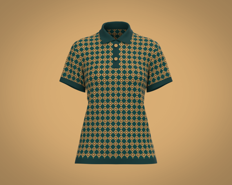 Ladies Print Polo 3D 모델 .c4d .max .obj .3ds .fbx .stl .blend 