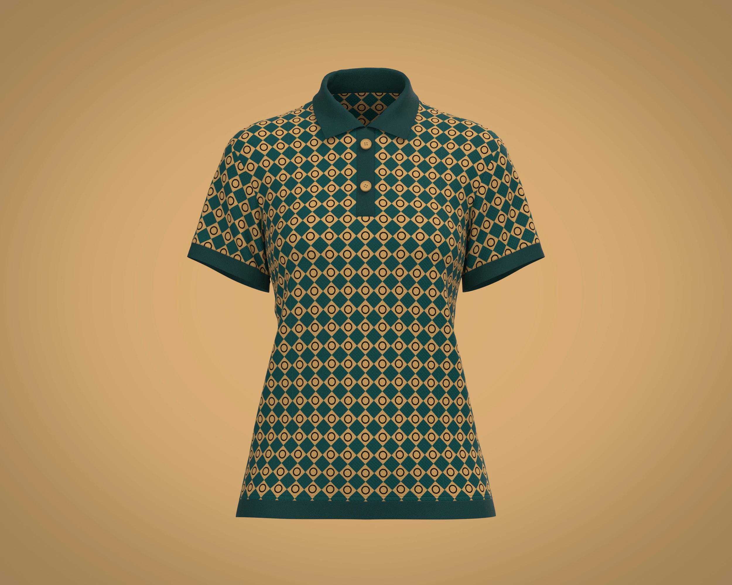 Ladies Print Polo 3D Model .c4d .max .obj .3ds .fbx .stl .blend