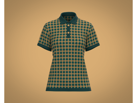 Ladies Print Polo 3D मॉडल