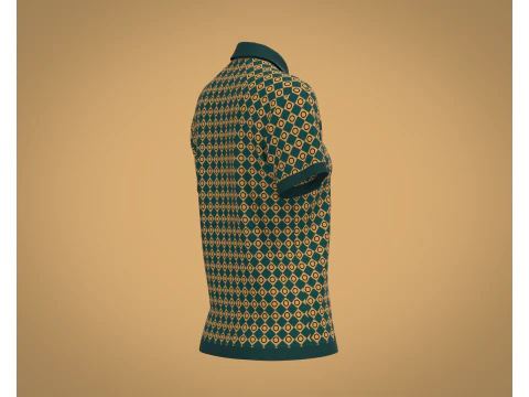 Ladies Print Polo 3D Model