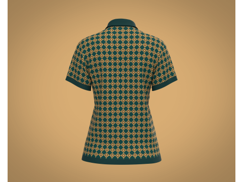 Ladies Print Polo 3D 모델