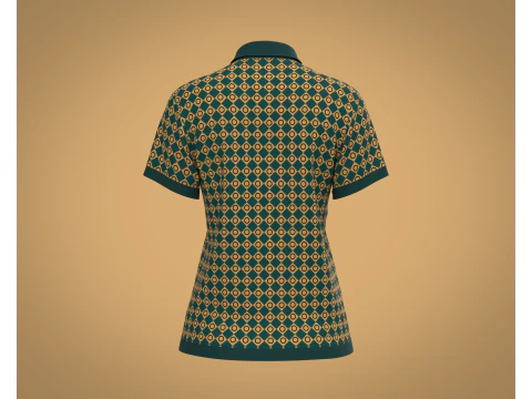 Ladies Print Polo 3D Model