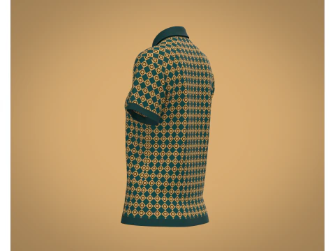 Ladies Print Polo 3D Model