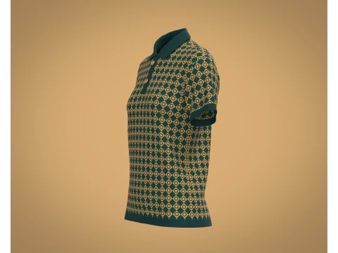 Ladies Print Polo 3D Model