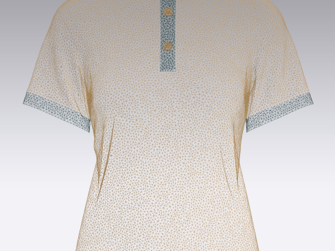 Ladies Print Polo 3D 모델