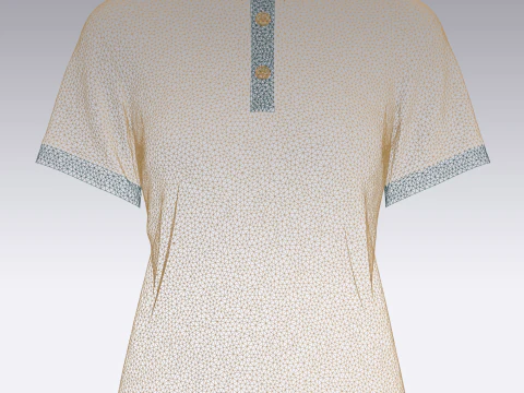 Ladies Print Polo 3D Model