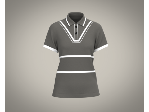 Ladies Polo Tops V2 3D Model