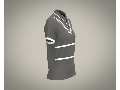 Ladies Polo Tops V2 3D Model