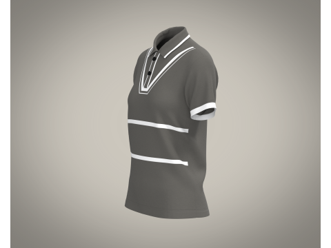 Ladies Polo Tops V2 3D Model