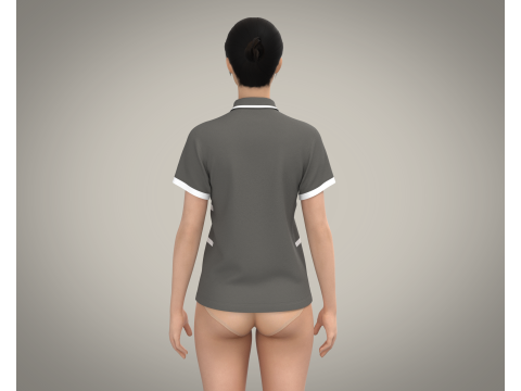 Ladies Polo Tops V2 3D Model