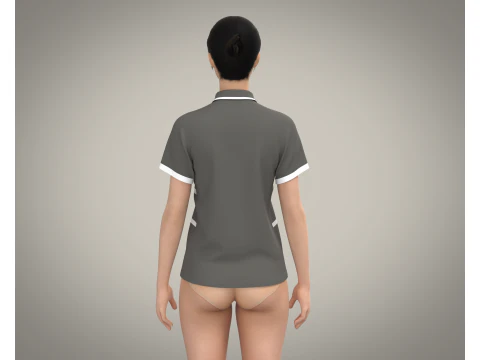 Ladies Polo Tops V2 3D Model