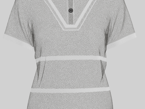 Ladies Polo Tops V2 3D Model