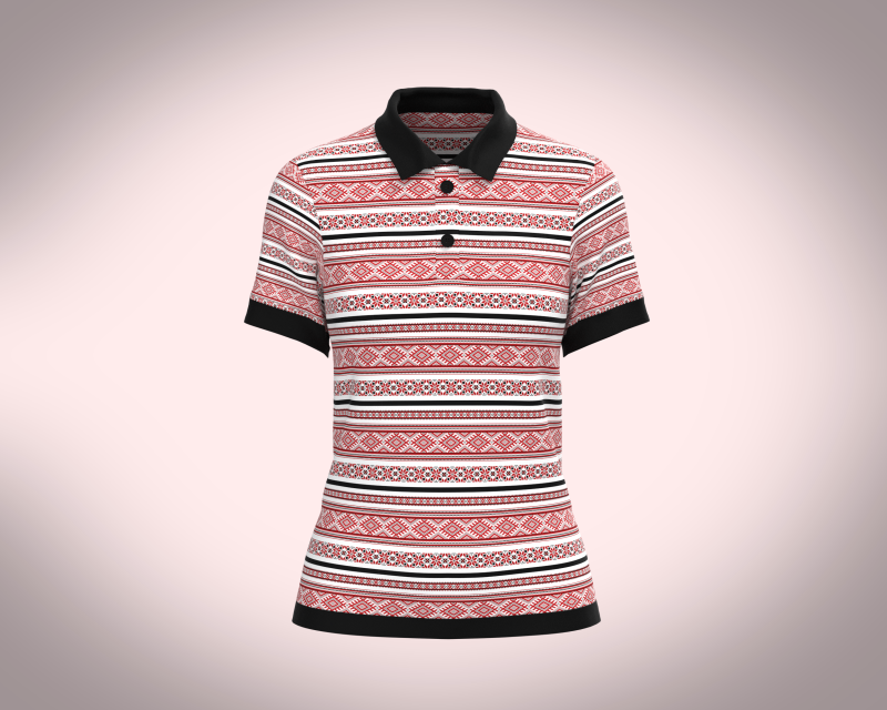 Ladies Printed Polo 3D Model .c4d .max .obj .3ds .fbx .stl .blend