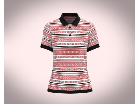 Ladies Printed Polo 3D 模型