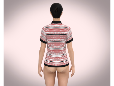 Ladies Printed Polo 3D Model