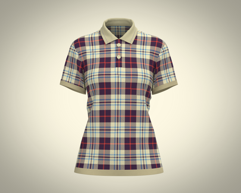 Ladies Striped Polo 3D Model .c4d .max .obj .3ds .fbx .stl .blend 