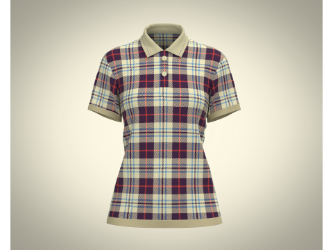 Ladies Striped Polo 3D Model