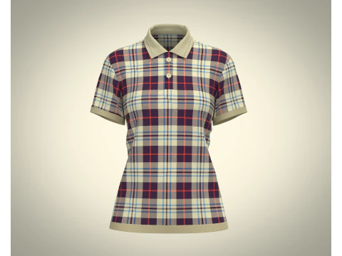Polo listrado feminino Modelo 3D