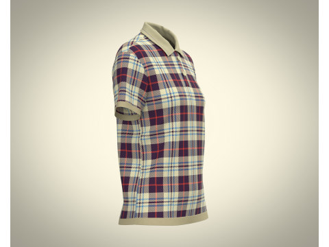 Ladies Striped Polo 3D Model