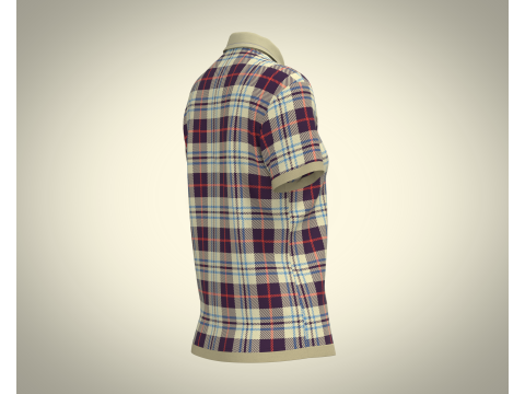 Ladies Striped Polo 3D Model