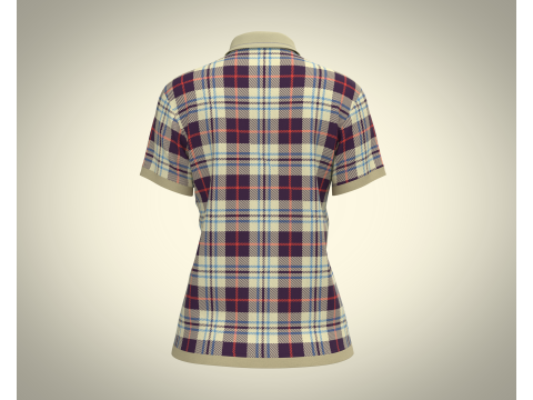 Ladies Striped Polo 3D Model