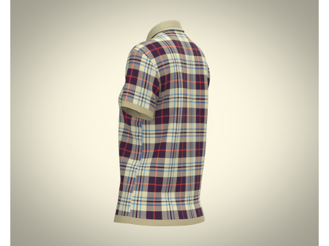 Ladies Striped Polo 3D Model