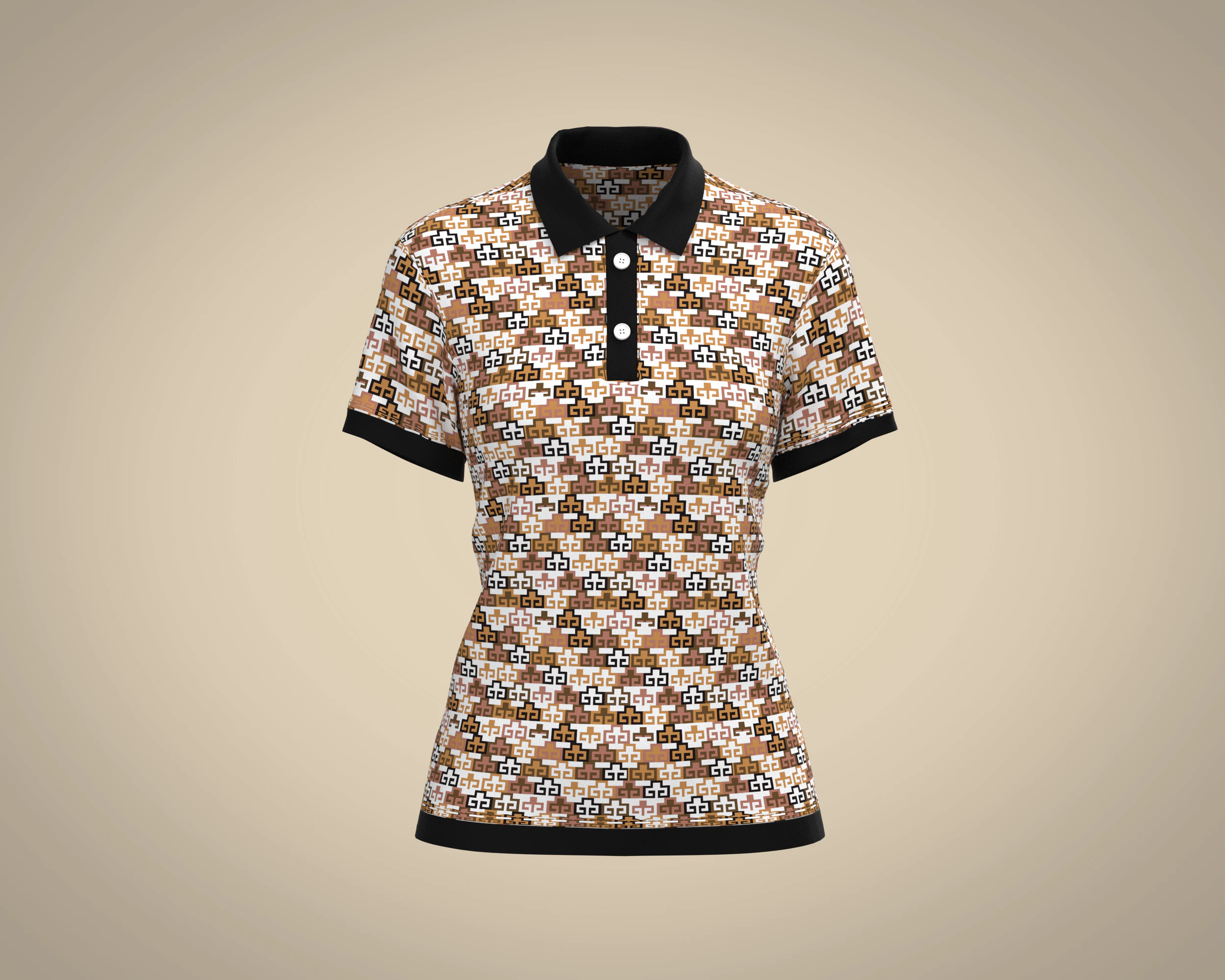 Ladies Printed Polo Tops V1 3D Model .c4d .max .obj .3ds .fbx .stl .blend 