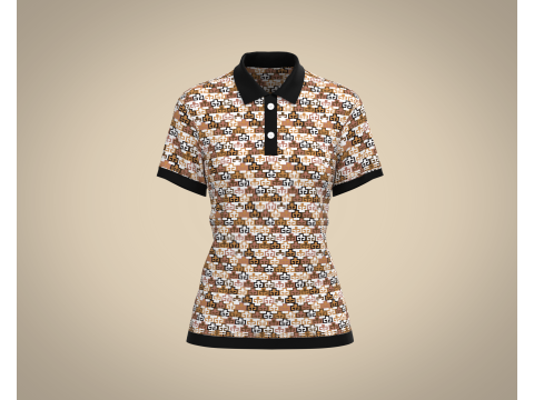 Ladies Printed Polo Tops V1 3Dモデル