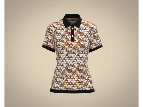 Bayan Baskılı Polo &Uuml;st V1 3D Model