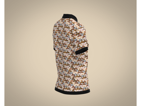 Ladies Printed Polo Tops V1 Modelo 3D