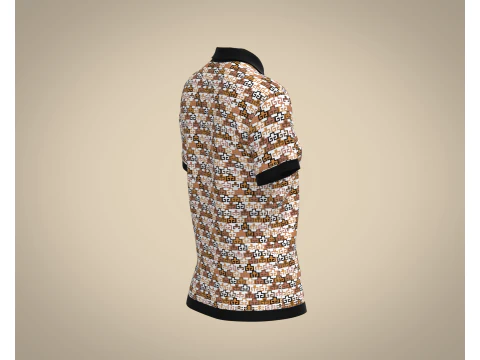 Ladies Printed Polo Tops V1 3D Model