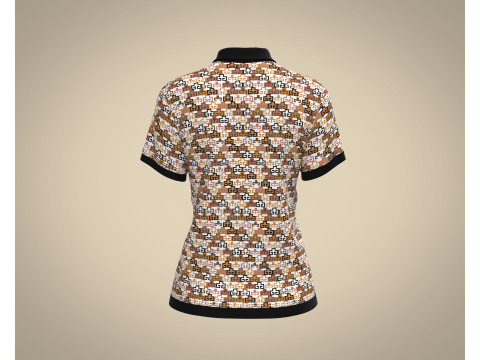 Ladies Printed Polo Tops V1 Modelo 3D